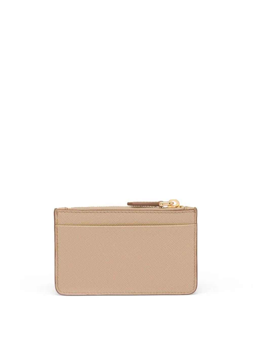 PRADA Leather Logo-detail Card Holder In Neutrals Product Image