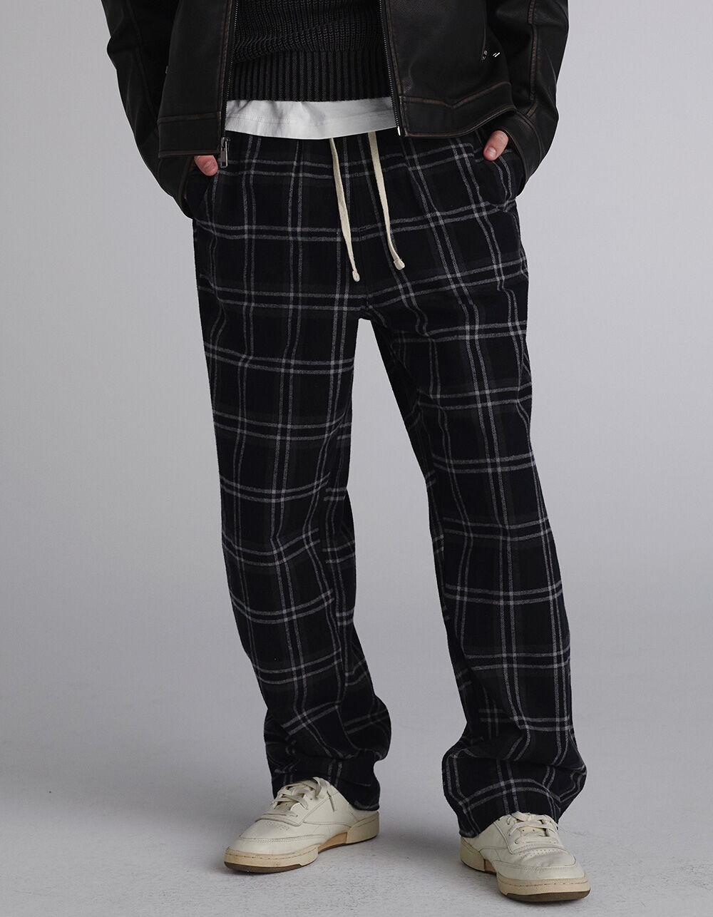RSQ Mens Plaid Pajama Pants - WHT/GRAY Product Image