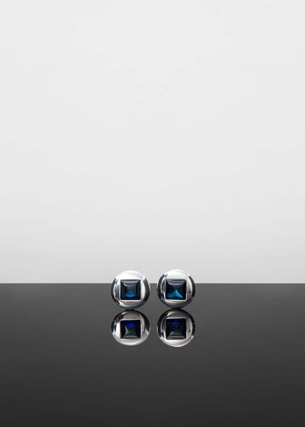 Gemminded Sterling Silver ISQA Blue Topaz & Lab-Created White Sapphire Earrings, Womens Product Image