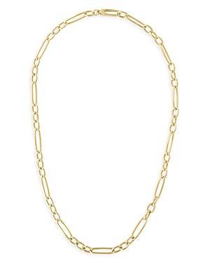 Womens 18K Yellow Gold Mixed Paper Clip Chain Necklace Product Image