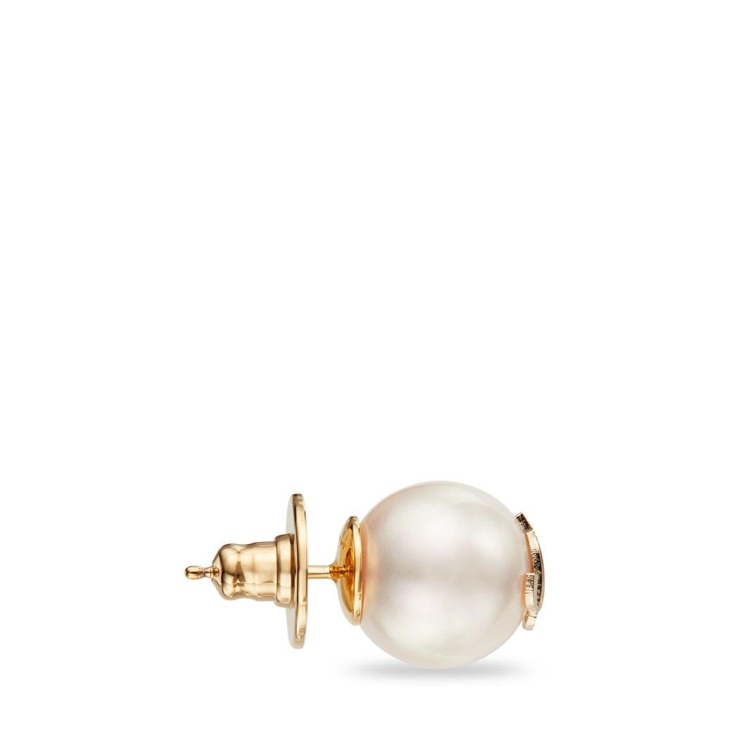 JIMMY CHOO Gold-finish Metal Jc Pearl Stud Earrings Accessories In White Product Image