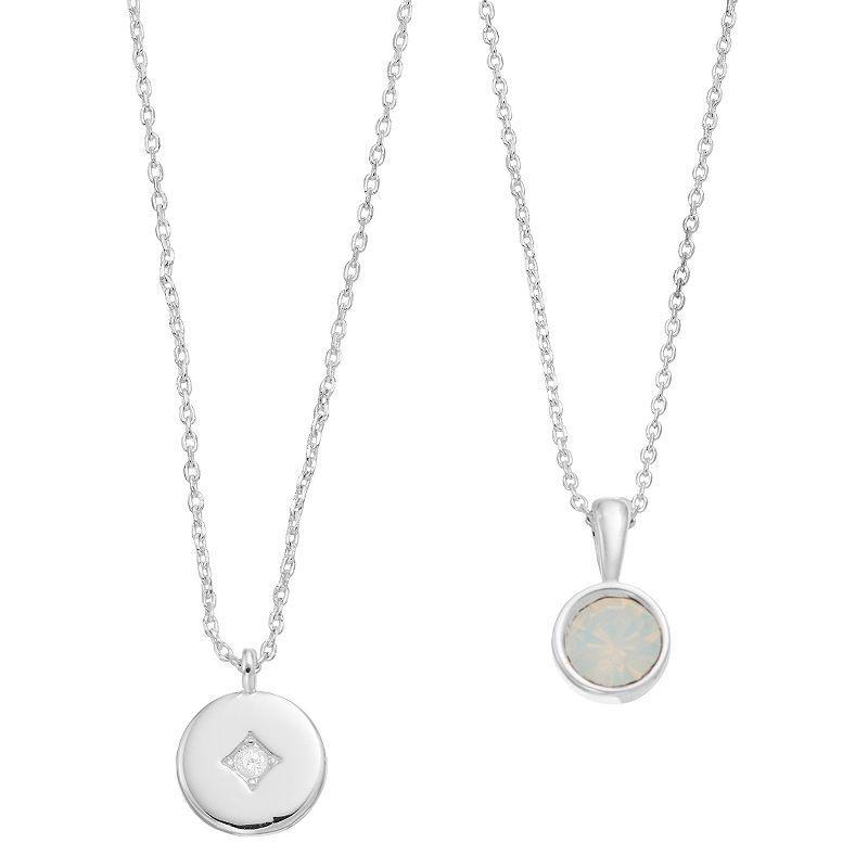 City Luxe Simulated Gemstone Birthstone Double Strand Necklace, Women's, Gold Tone April Product Image