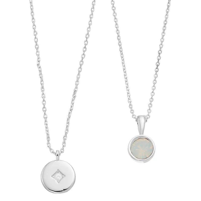 City Luxe Simulated Gemstone Birthstone Double Strand Necklace, Women's, Gold Tone April Product Image