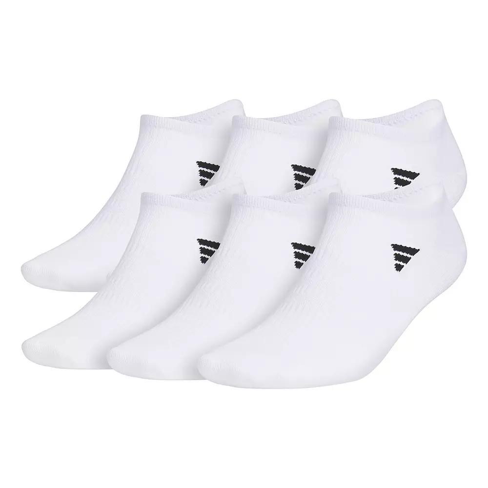 Men's adidas 6-Pack Superlite 3.0 No-Show Socks, Size: 8-12, White Black Product Image
