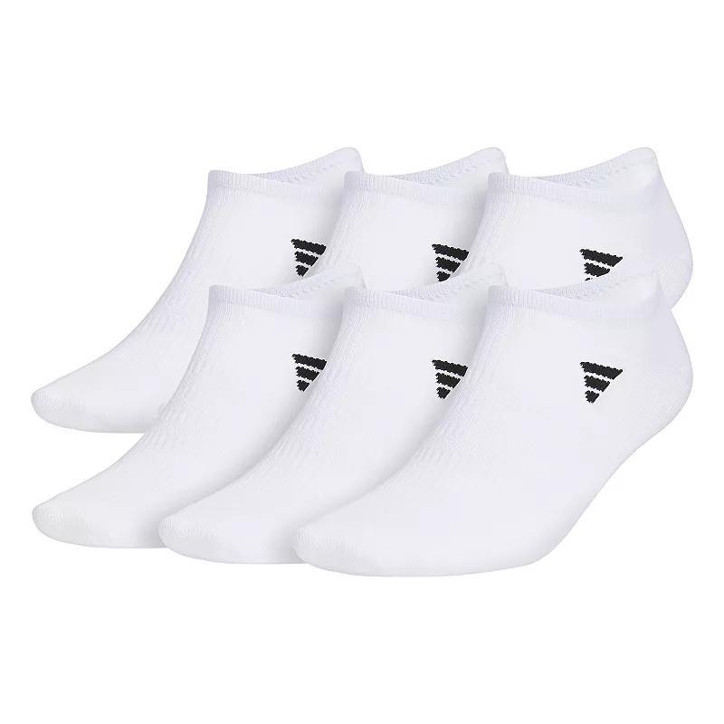 Men's adidas 6-Pack Superlite 3.0 No-Show Socks, Size: 8-12, White Black Product Image