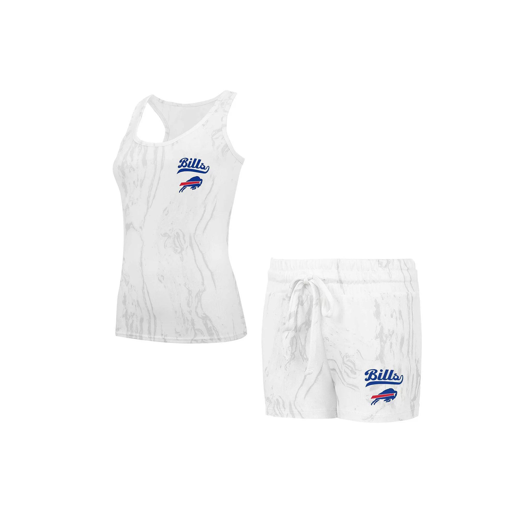 Women's Concepts Sport Buffalo Bills Quartz Hacci Knit Tank Top & Shorts Sleep Set, Size: 2XL, Beige Product Image
