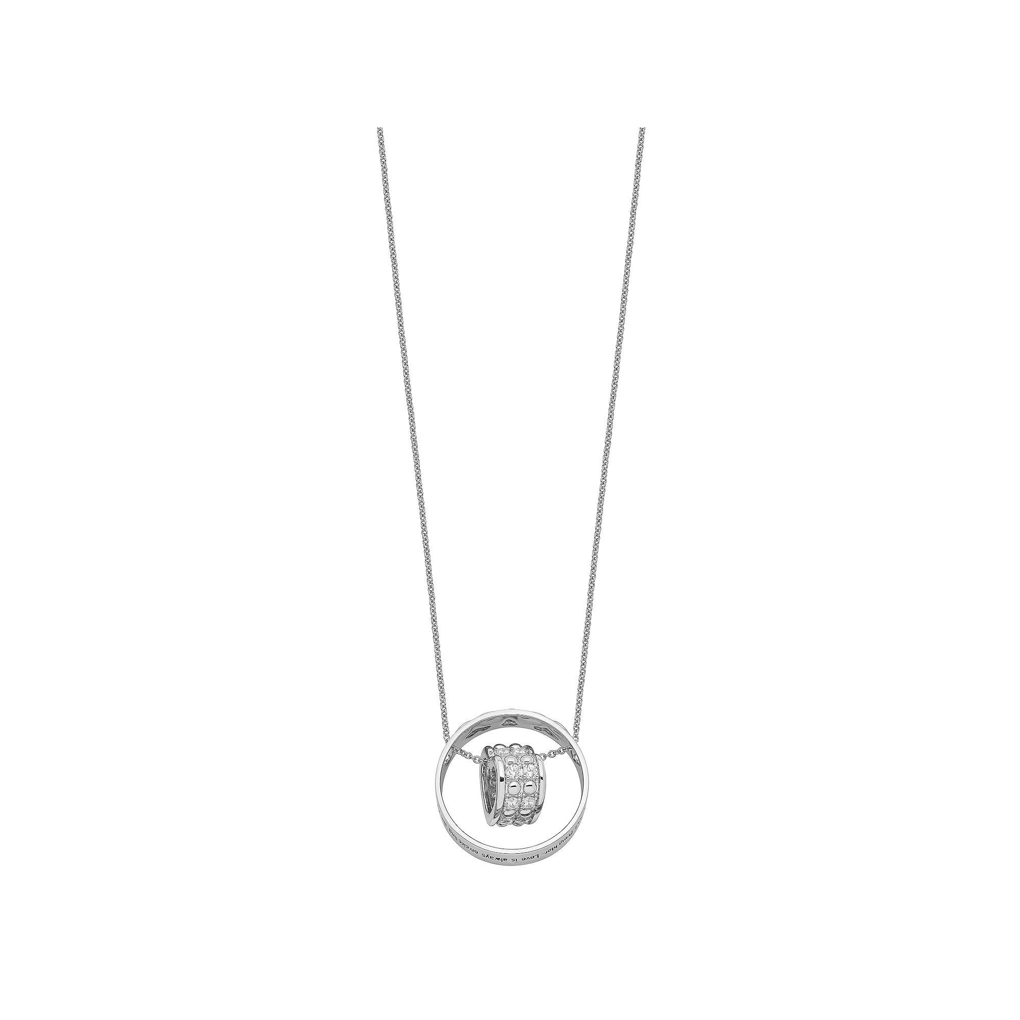 Sentimental Expressions Sterling Silver Cubic Zirconia Antiqued Mother & Daughter Necklace, Women's, Size: 18" Product Image