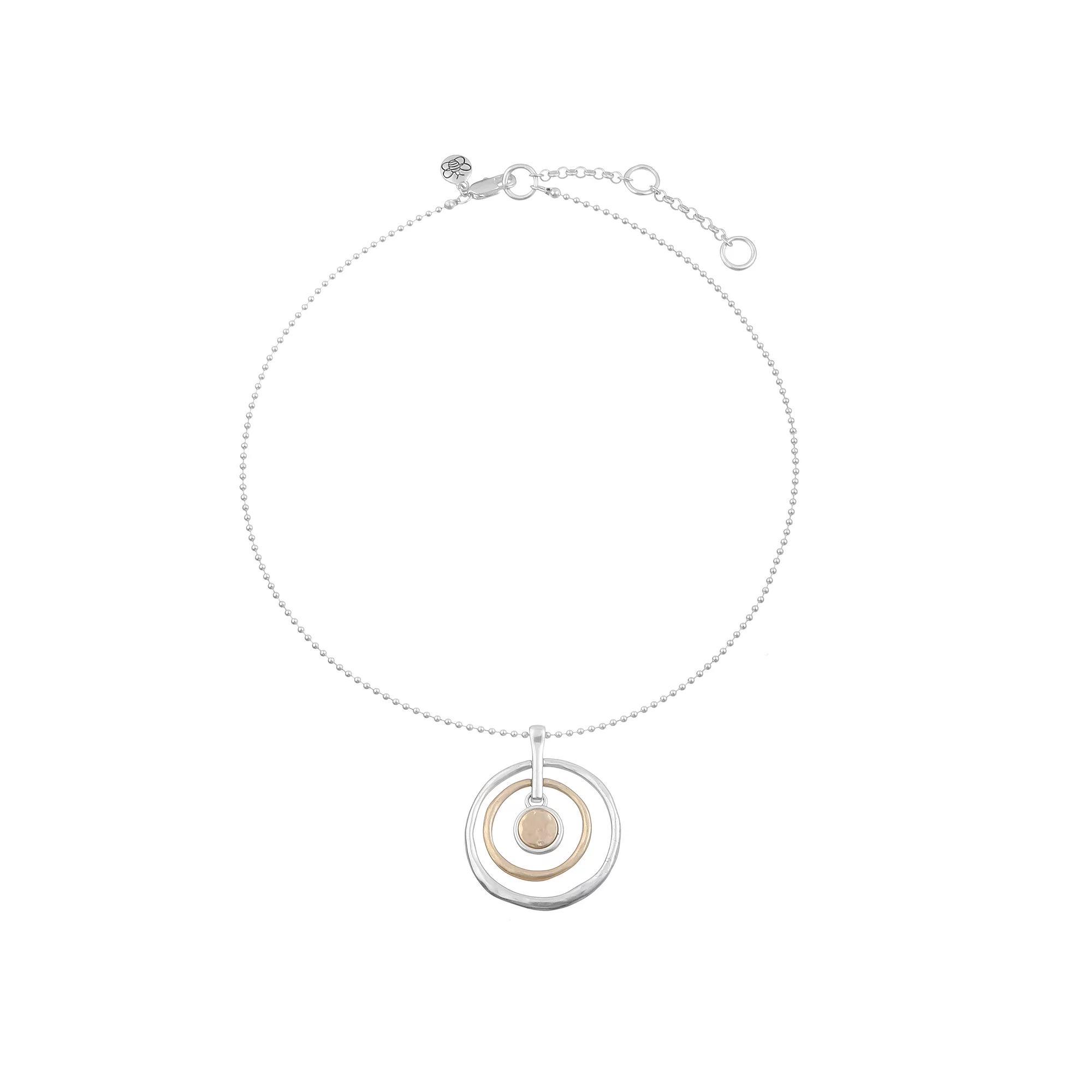 Bella Uno Worn Two-Tone Open Ring Pendant Necklace, Women's, Size: 16+3", Two Tone Product Image
