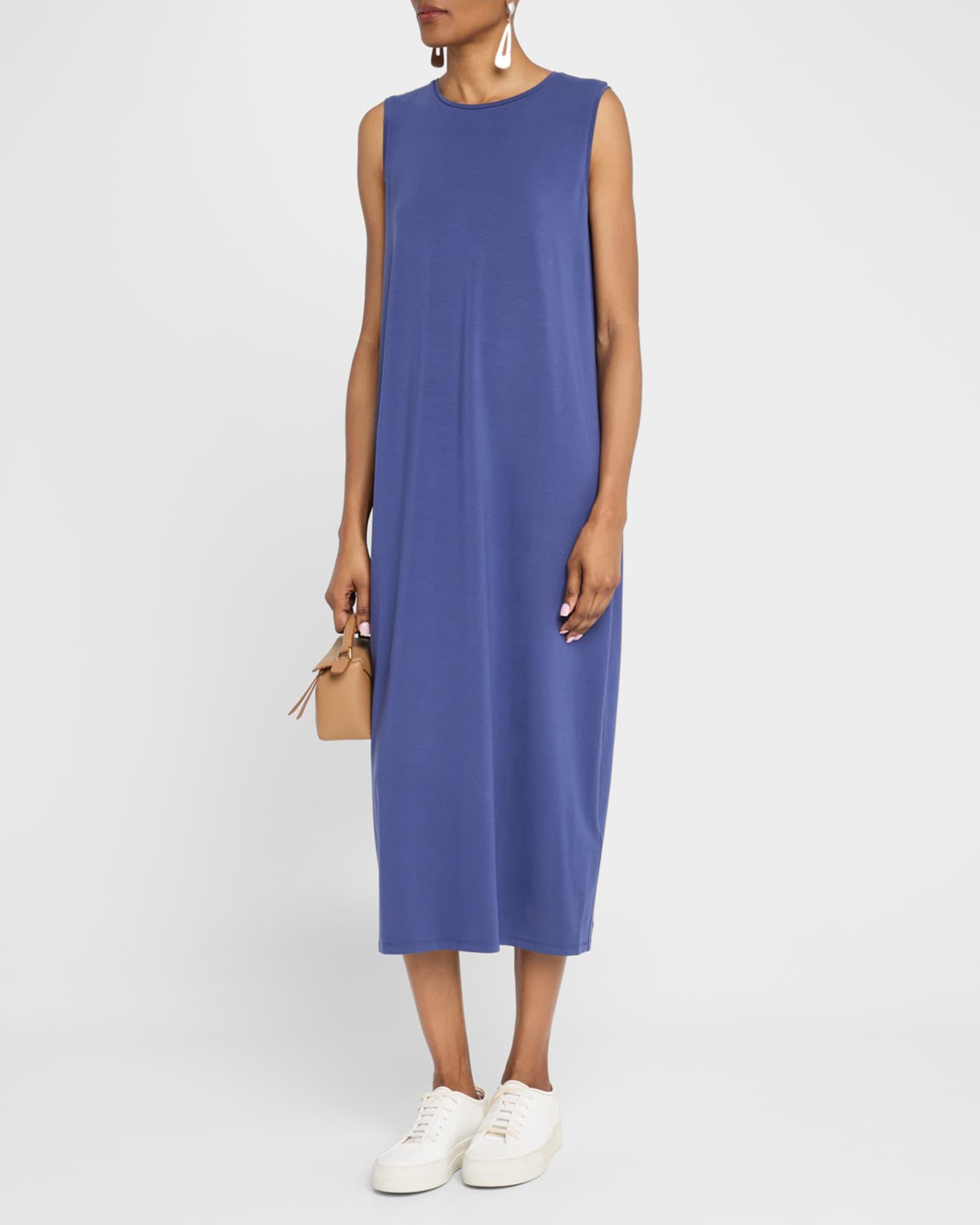 Sleeveless Stretch Jersey Knit Midi Dress Product Image
