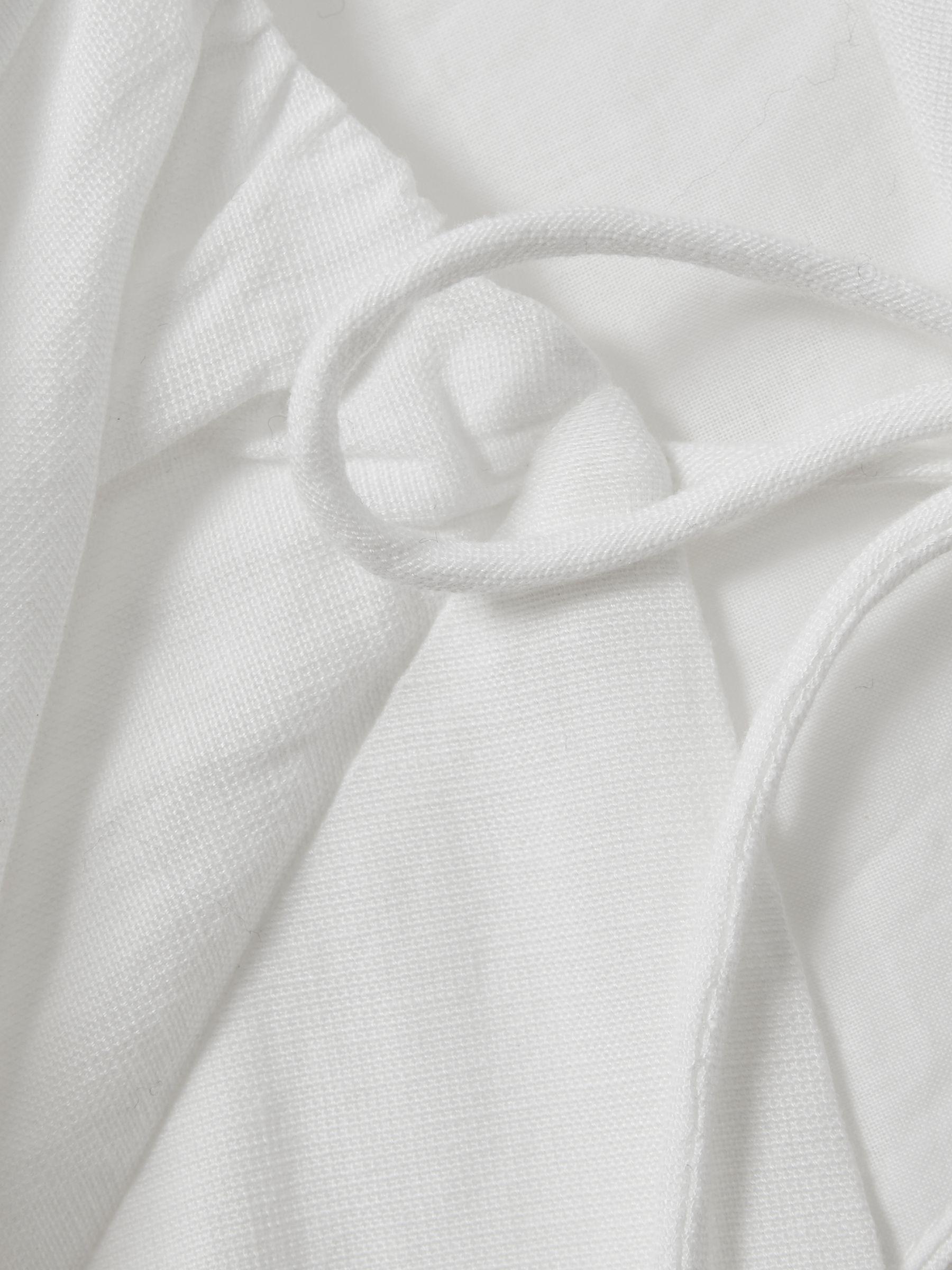 Petite Lyocell Blend Puff Sleeve Midi Dress in White Product Image