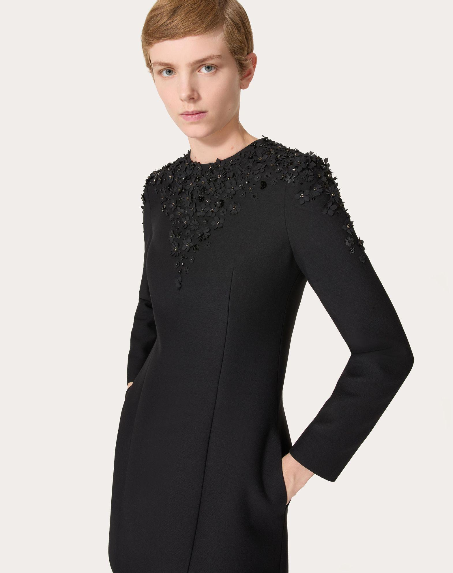 Embroidered Crepe Couture Short Dress Product Image