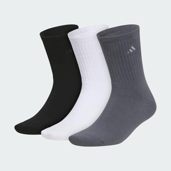 adidas Mens Cushioned Comfort 3-Pack Crew Socks Black L Product Image