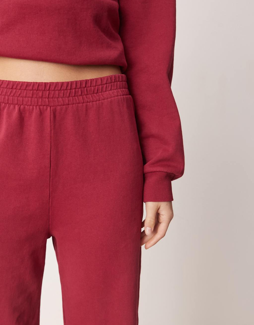 ASOS DESIGN acid wash sweatpants in burgundy - part of a set Product Image