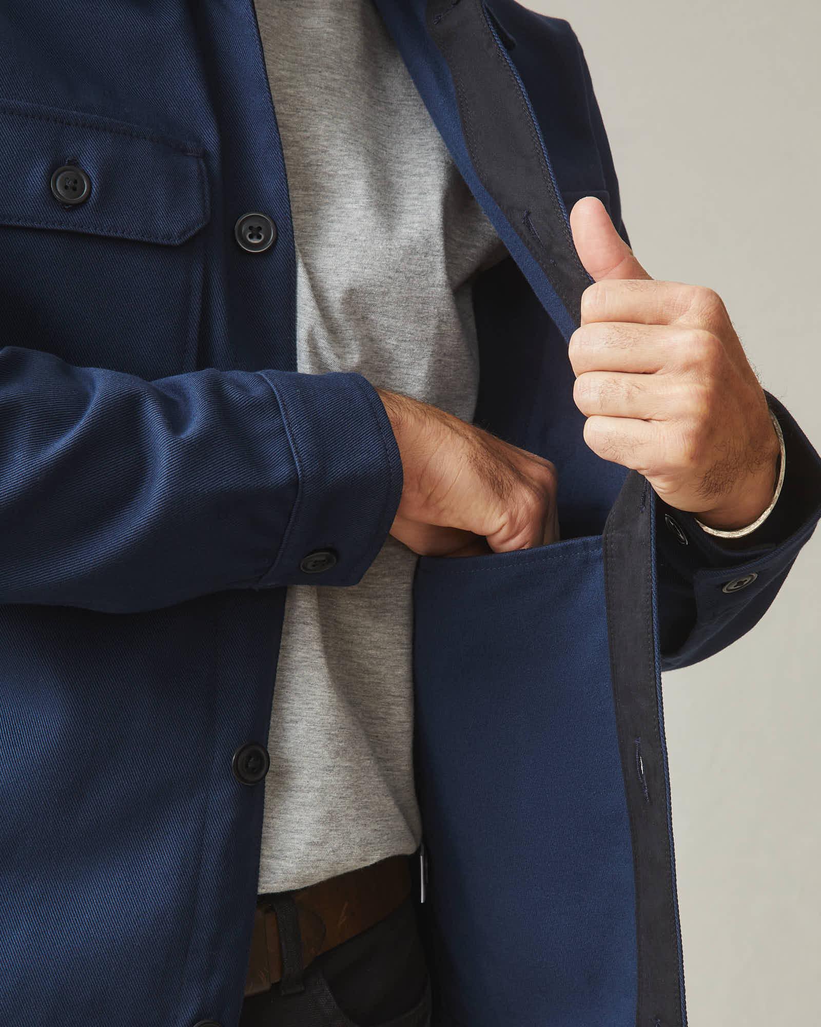 Men's Shirt Jacket - Navy Male Product Image
