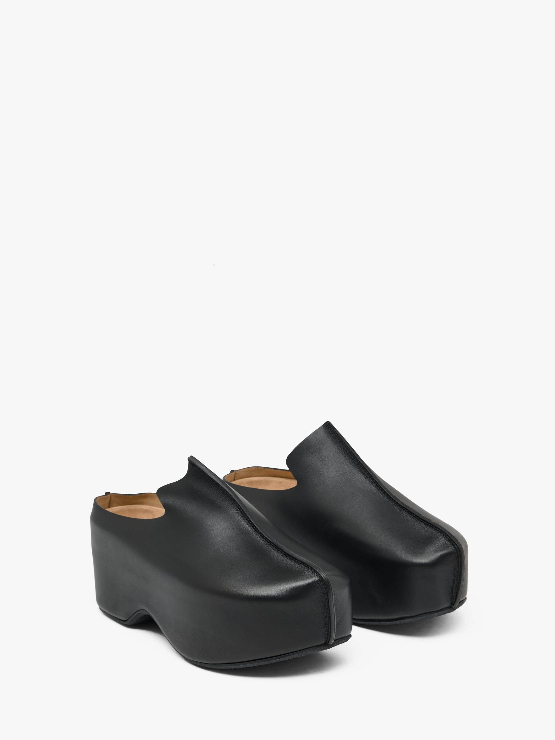 PLATFORM CLOG - HEELED LEATHER MULES Product Image