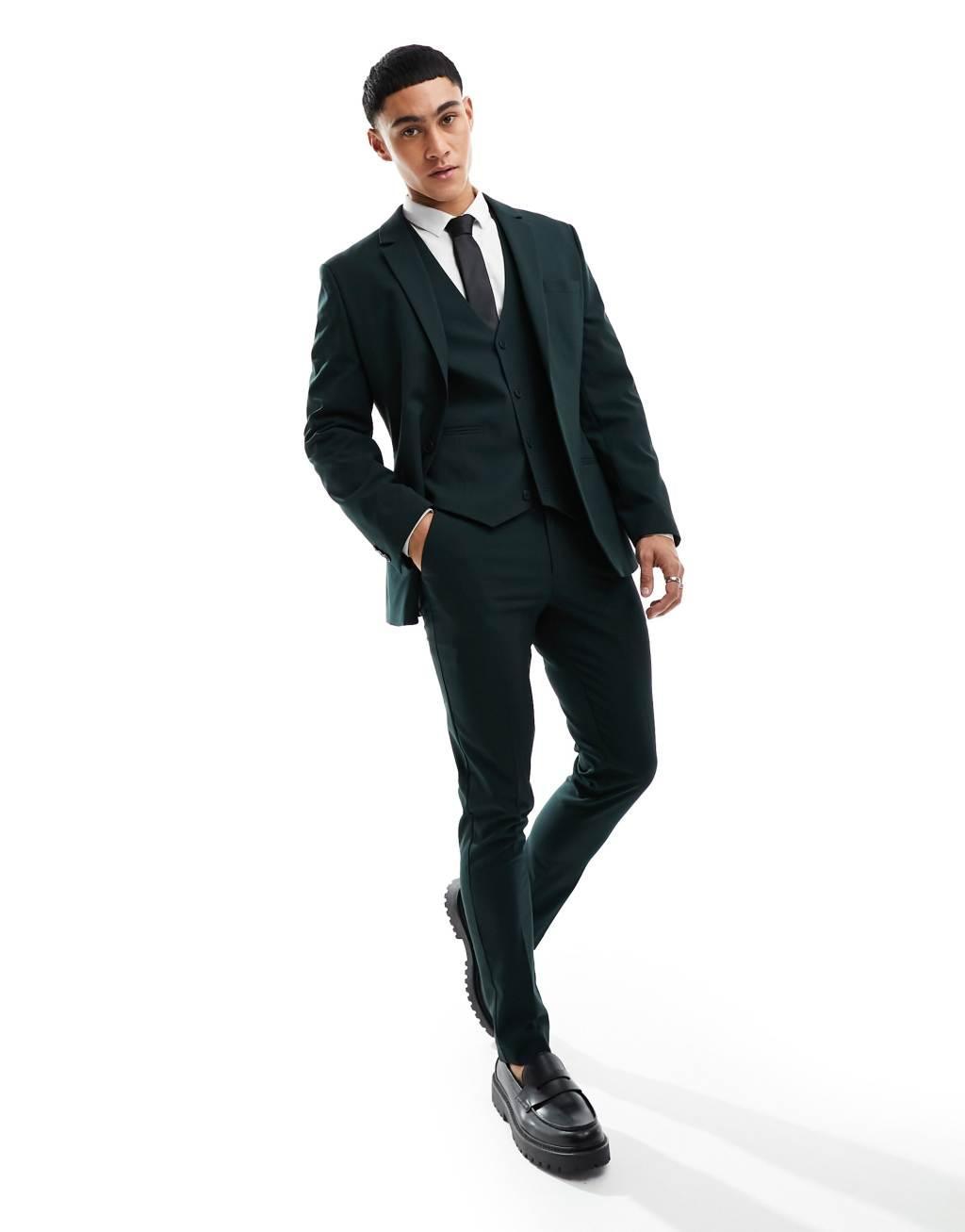 ASOS DESIGN Skinny Suit Jacket In Forest Green Product Image