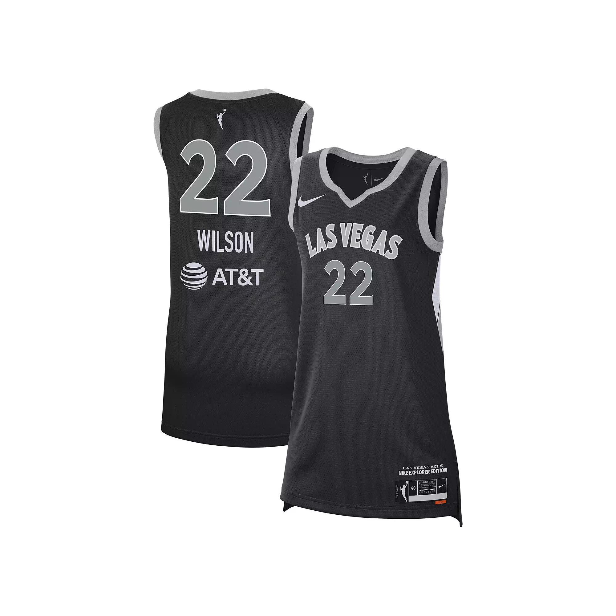 Unisex Nike A'ja Wilson Black Las Vegas Aces Explorer Edition Player Jersey, Adult Unisex, Size: Small, Wnb Black Product Image
