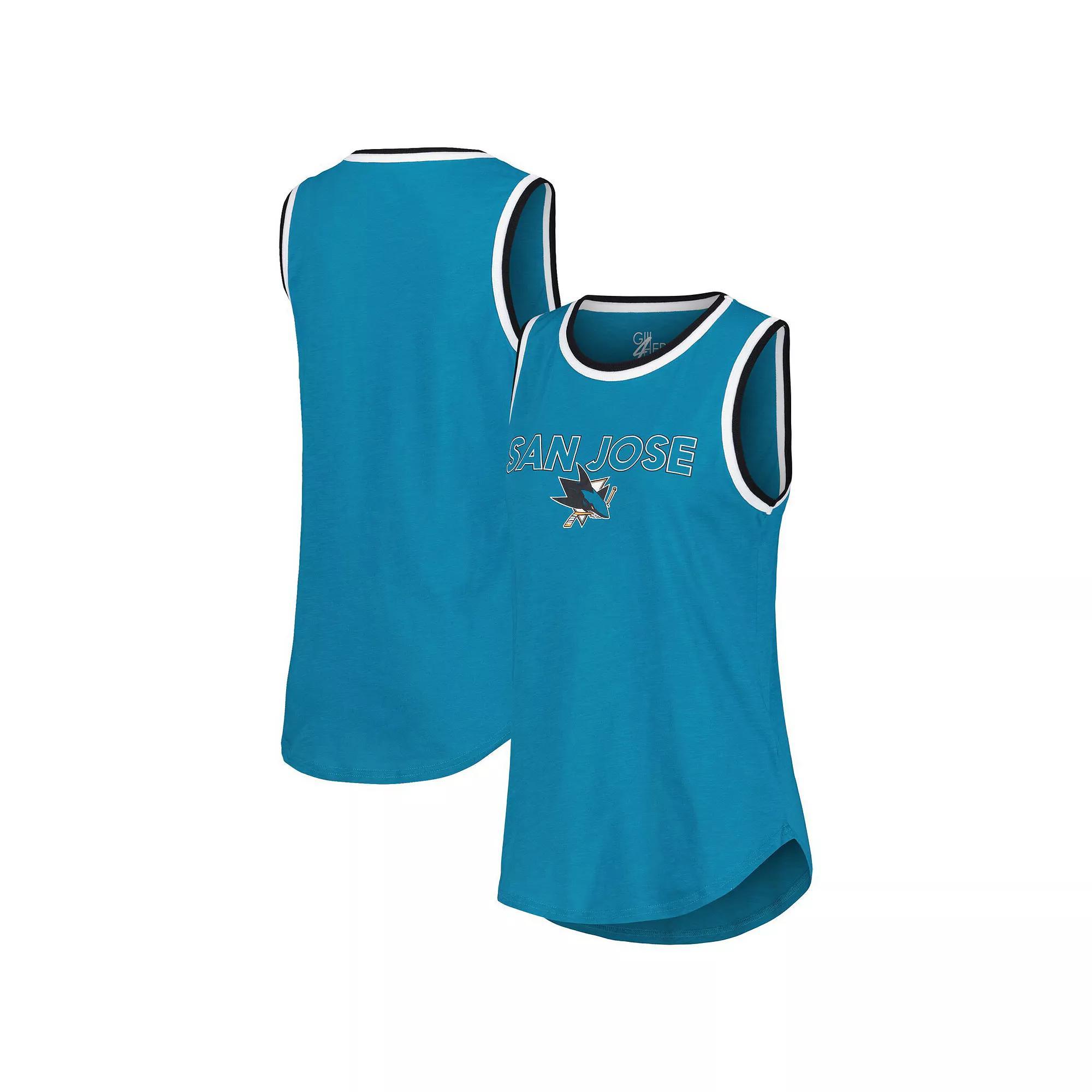 Womens G-III 4Her by Carl Banks Teal San Jose Sharks Strategy Tank Top Product Image