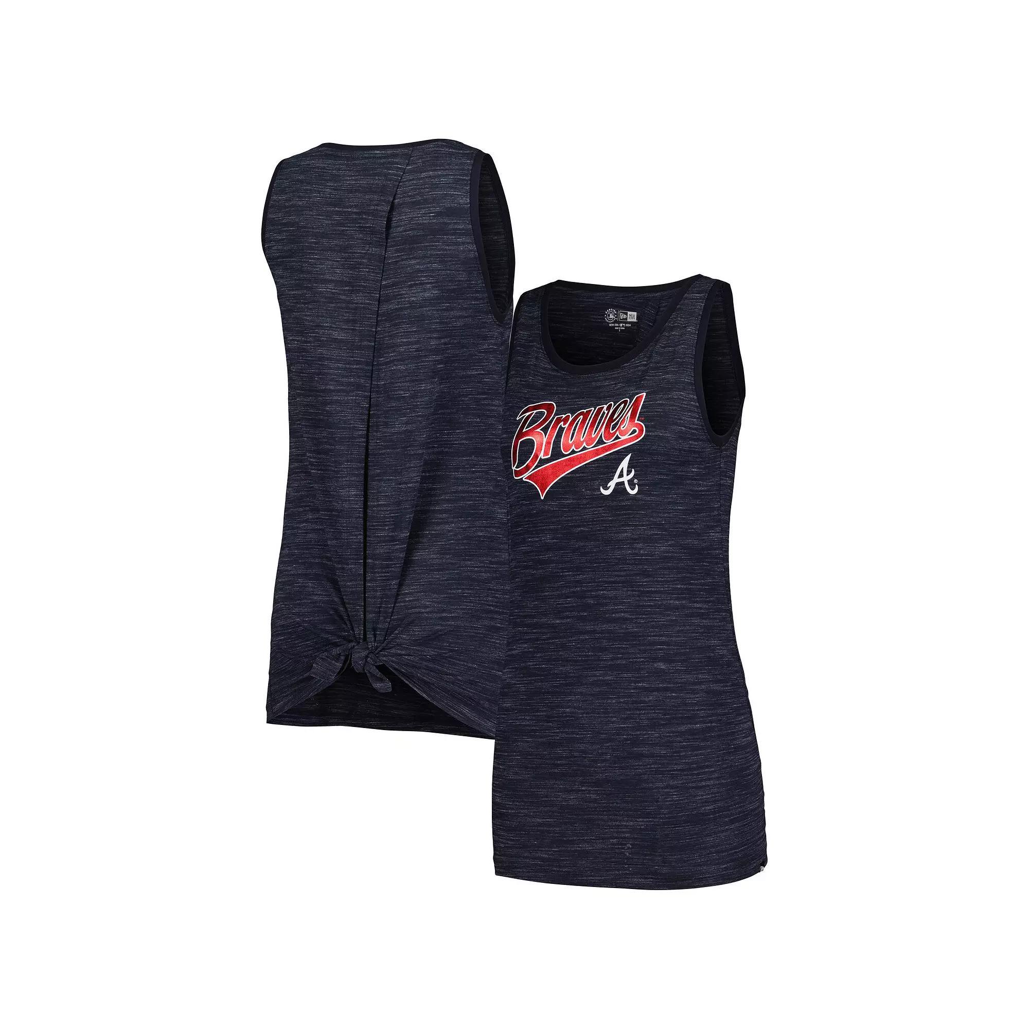 Women's New Era Navy Atlanta Braves Space-Dye Active Tank Top, Size: Medium, Blue Product Image