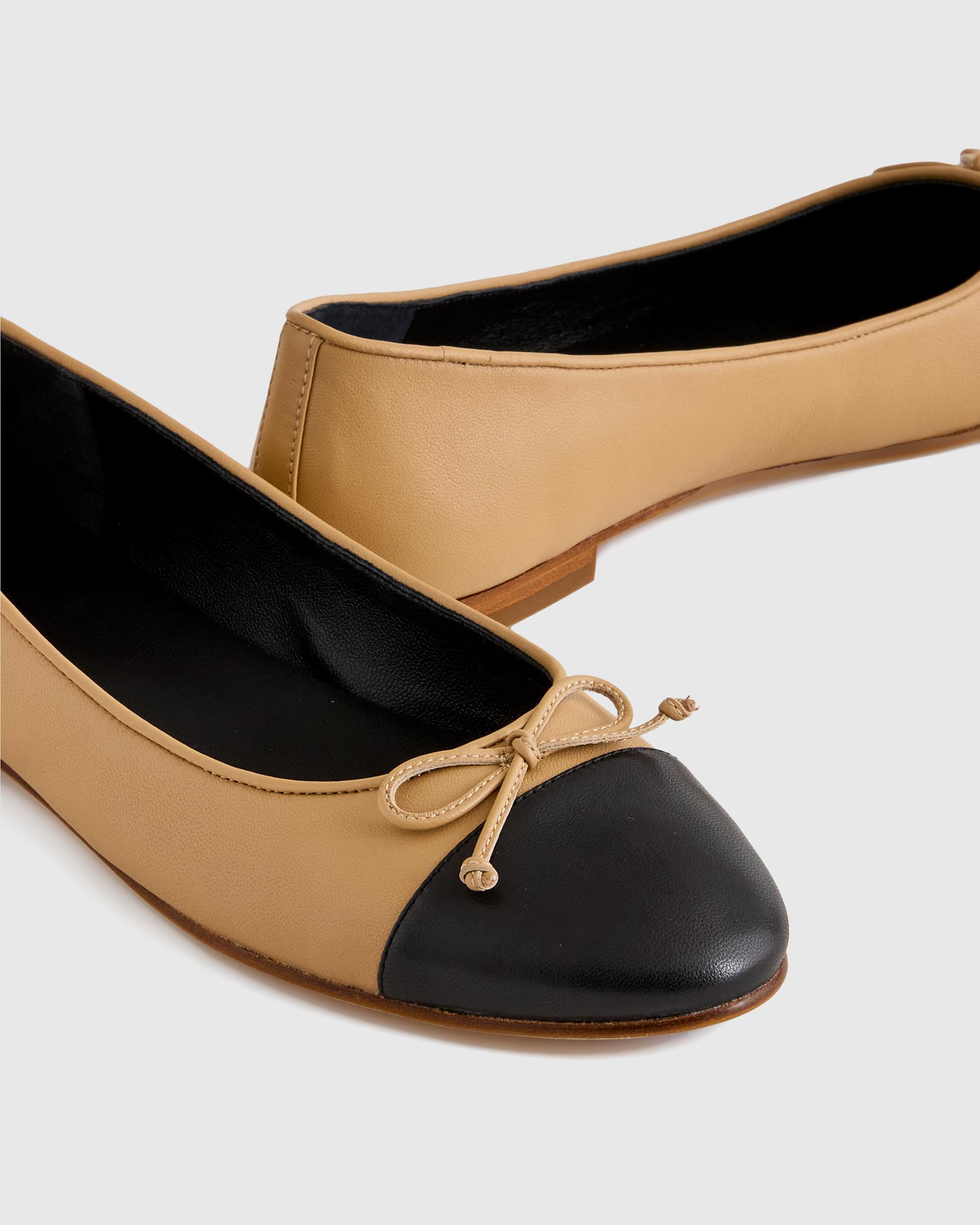 Quince | Women's Italian Leather Cap-Toe Ballet Flat Product Image