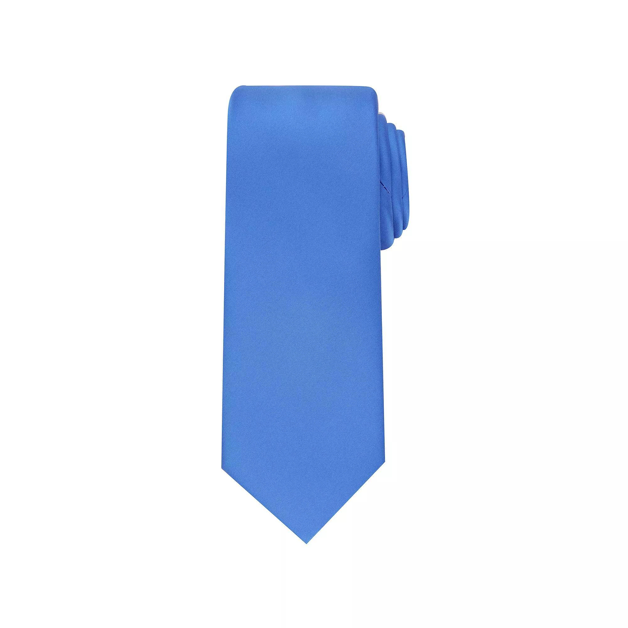 Mens Bespoke Solid Sateen Slim Tie, Brown Product Image