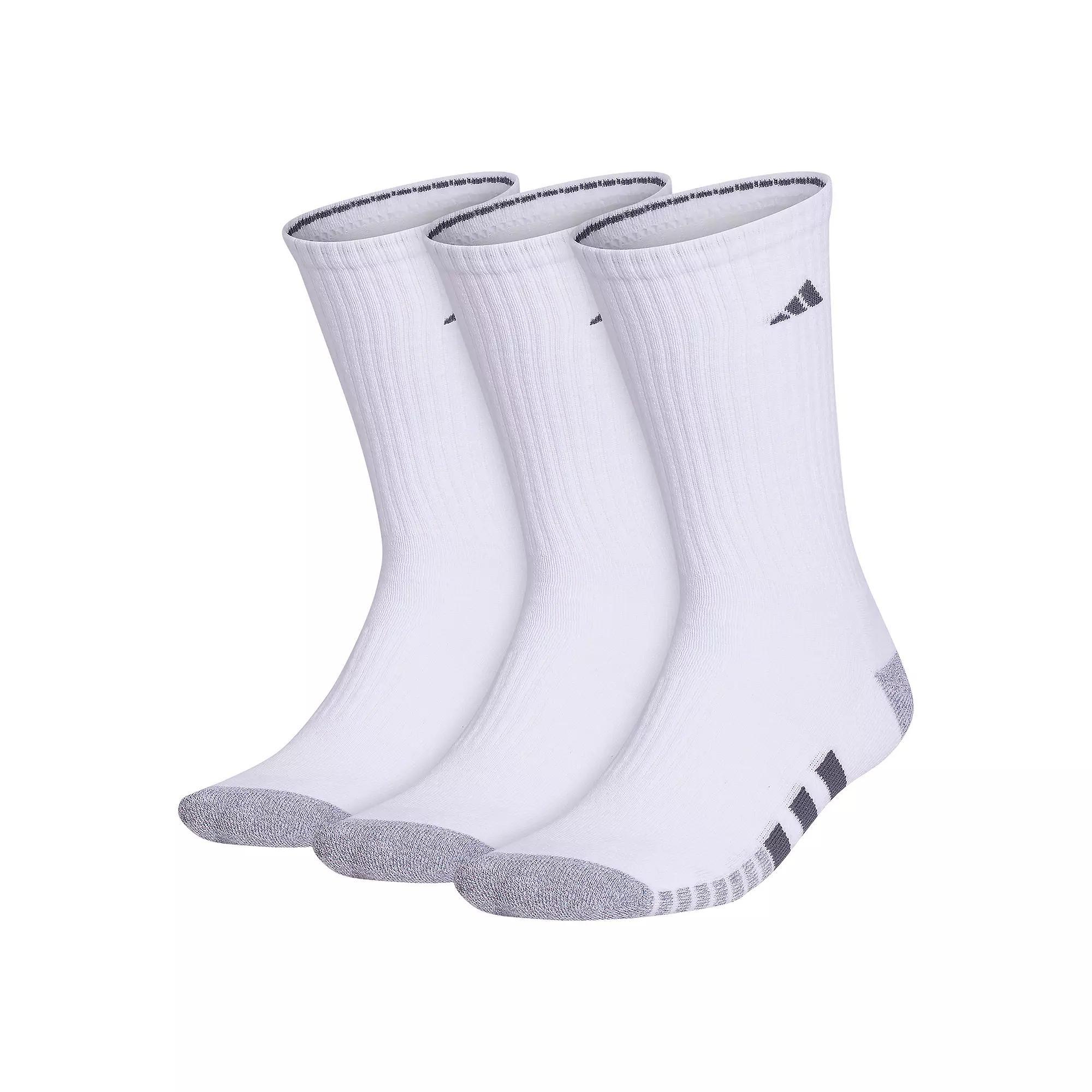 Men's adidas Cushioned 3.0 3-Pack Crew Socks, Size: 12-15, Black Product Image