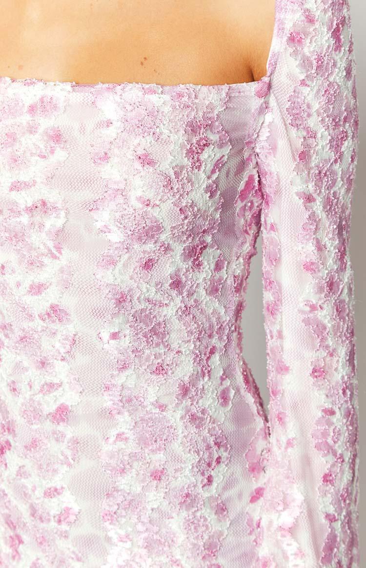 Marienne Pink Lace Mini Dress Product Image