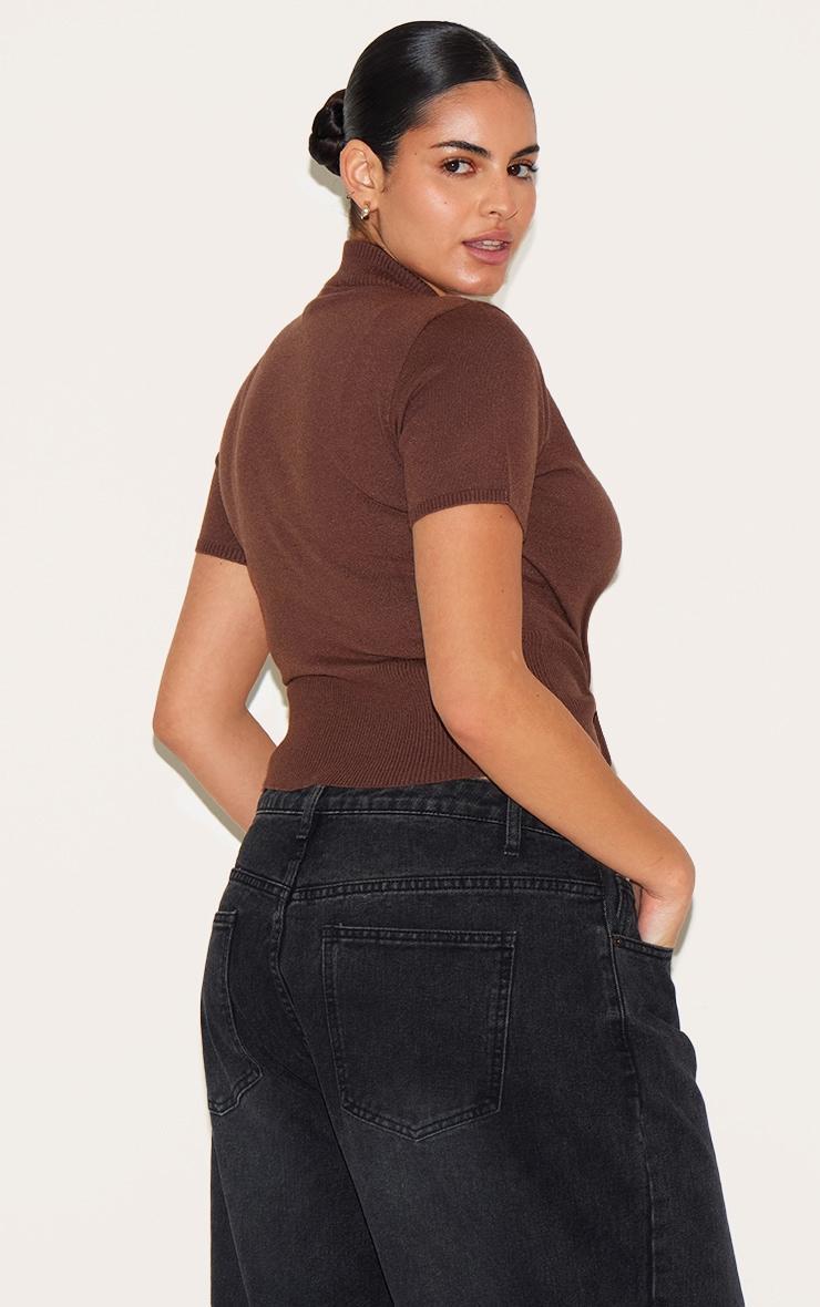 Plus Chocolate Basic Knit T Shirt Product Image