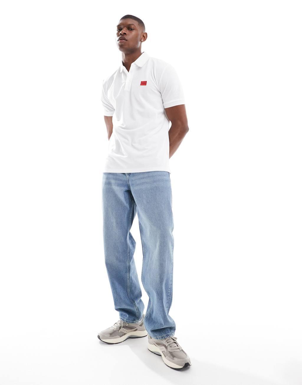 HUGO RED Dereso polo shirt in white Product Image