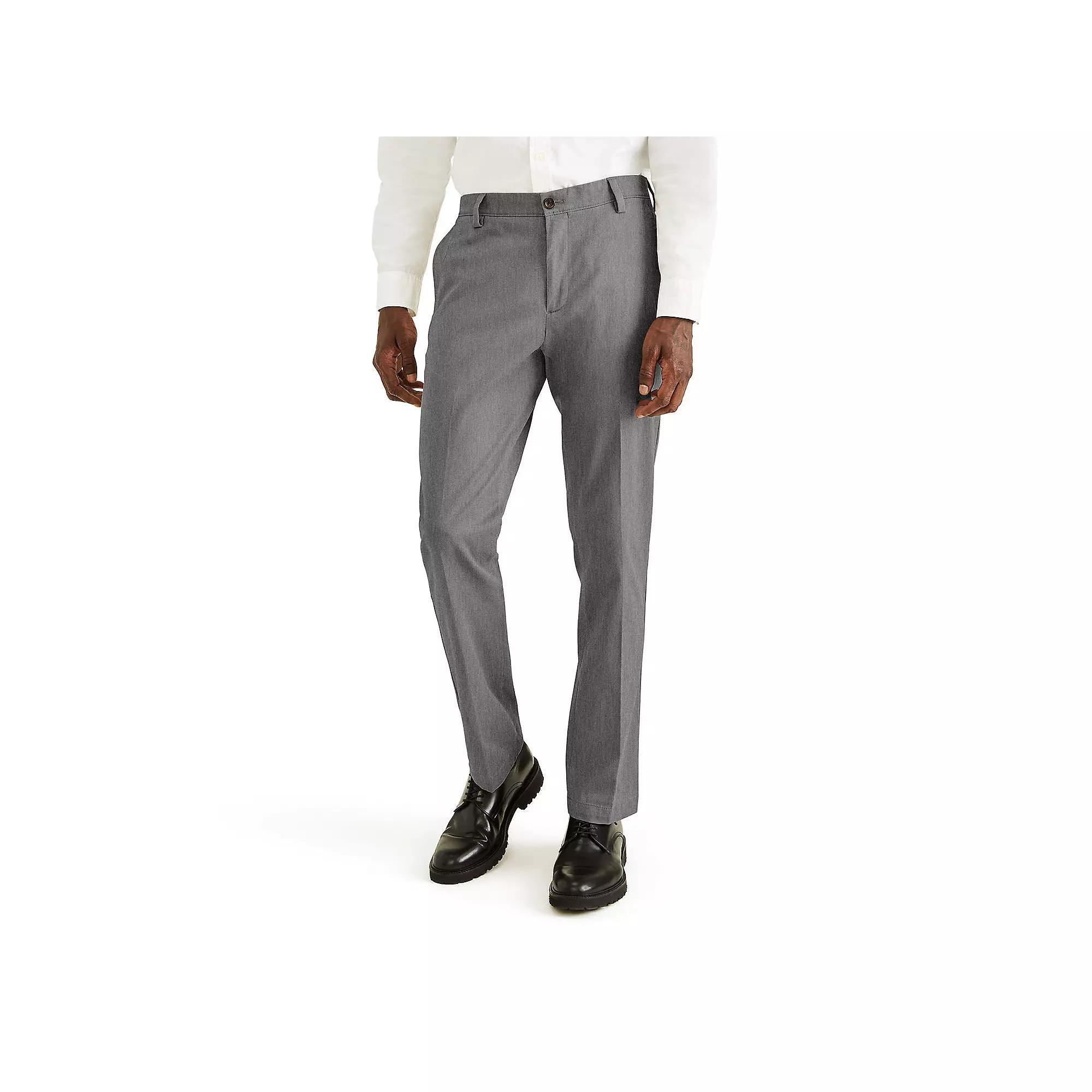Men's Dockers® Stretch Easy Khaki Straight-Fit Flat-Front Pants, Size: 34X30, Grey Heather Product Image