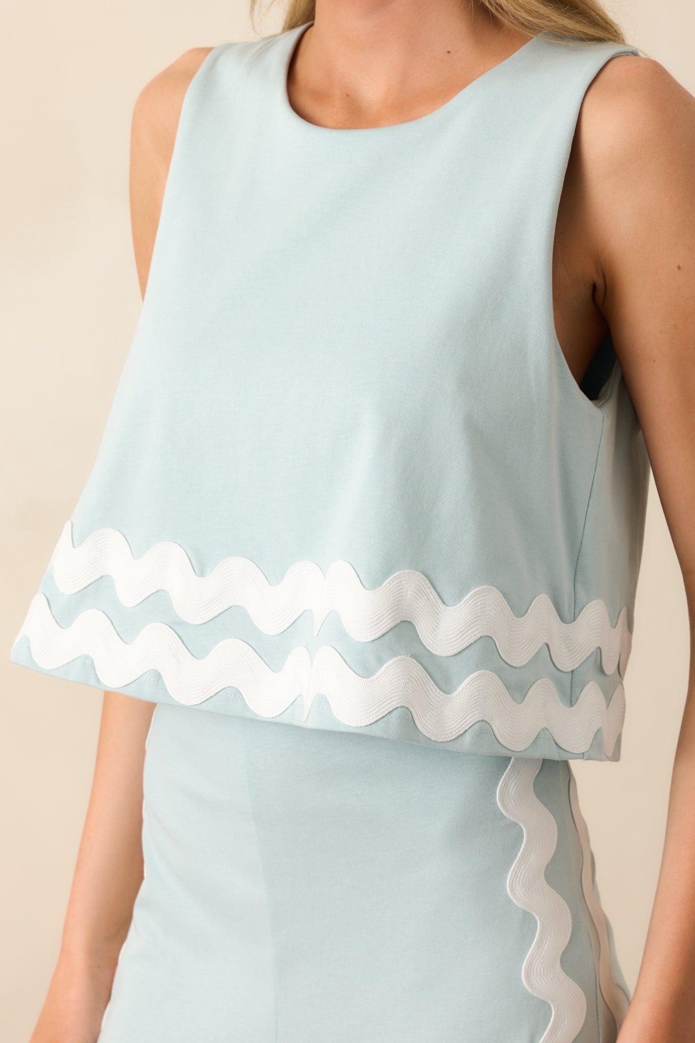 Kayla Ancient Waters Aqua Cotton Jumpsuit Product Image