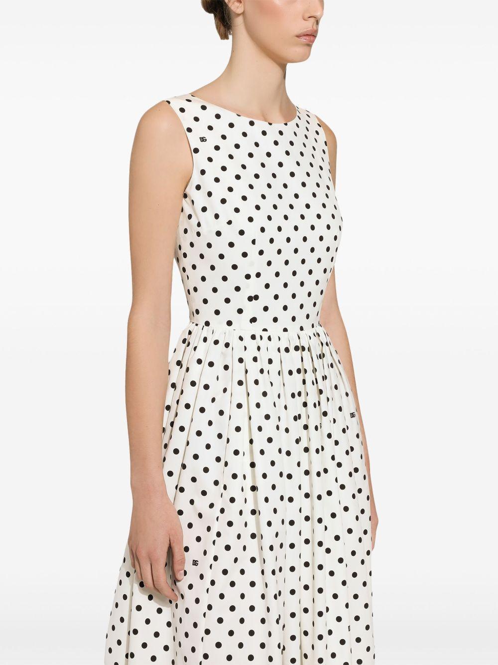 polka-dot cotton midi dress Product Image