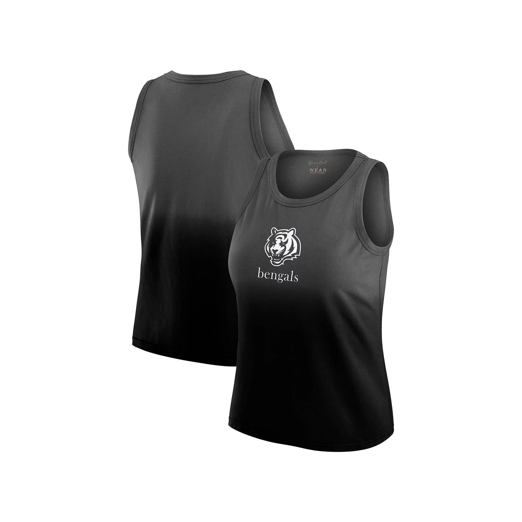 Women's WEAR by Erin Andrews x Gracie Hunt Black Cincinnati Bengals Ombre Tank Top, Size: XS Product Image