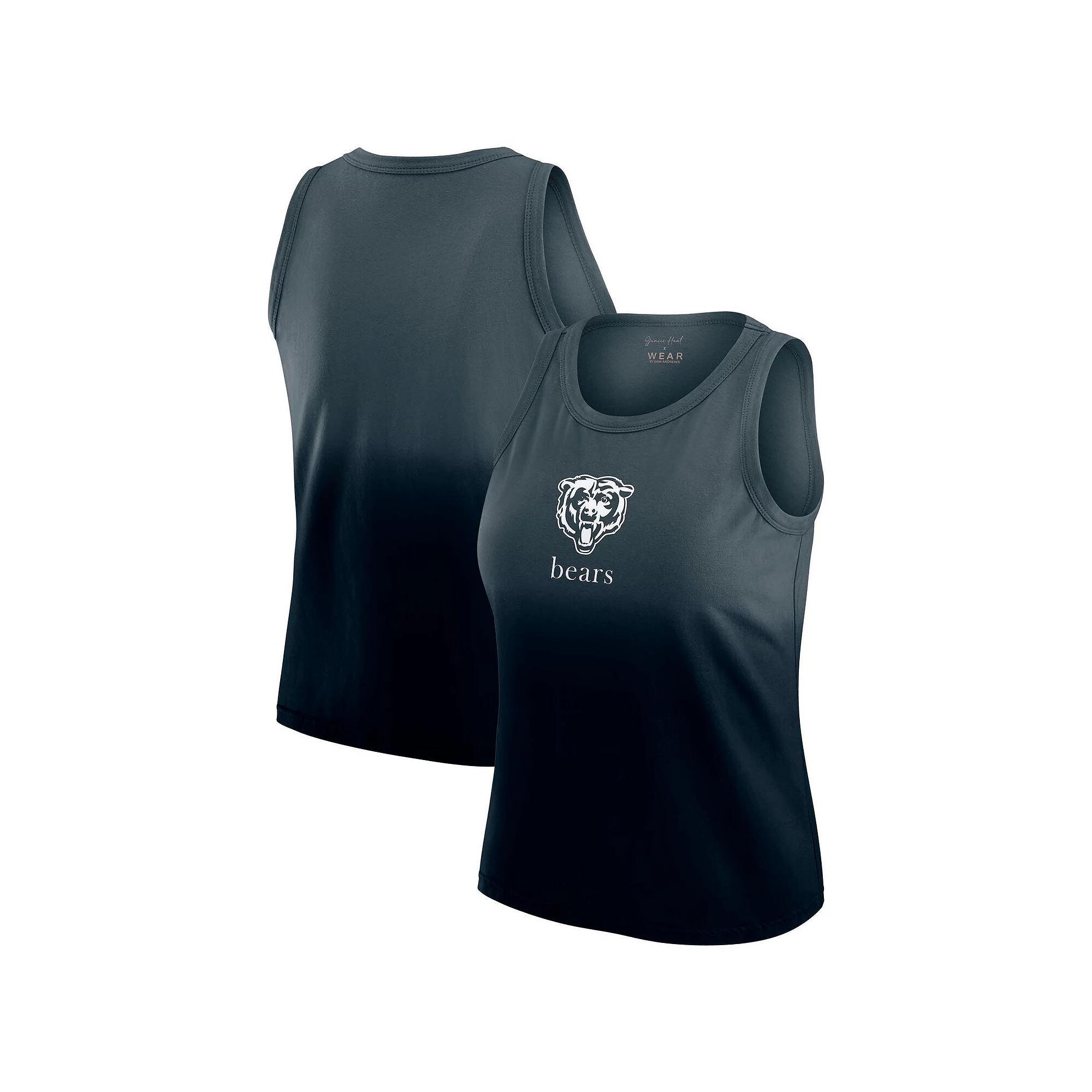 Women's WEAR by Erin Andrews x Gracie Hunt Black Carolina Panthers Ombre Tank Top, Size: 2XL Product Image