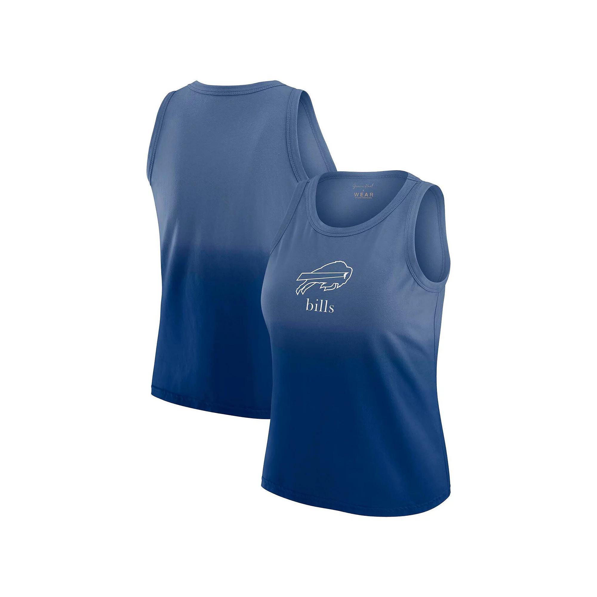 Women's WEAR by Erin Andrews x Gracie Hunt Black Carolina Panthers Ombre Tank Top, Size: 2XL Product Image