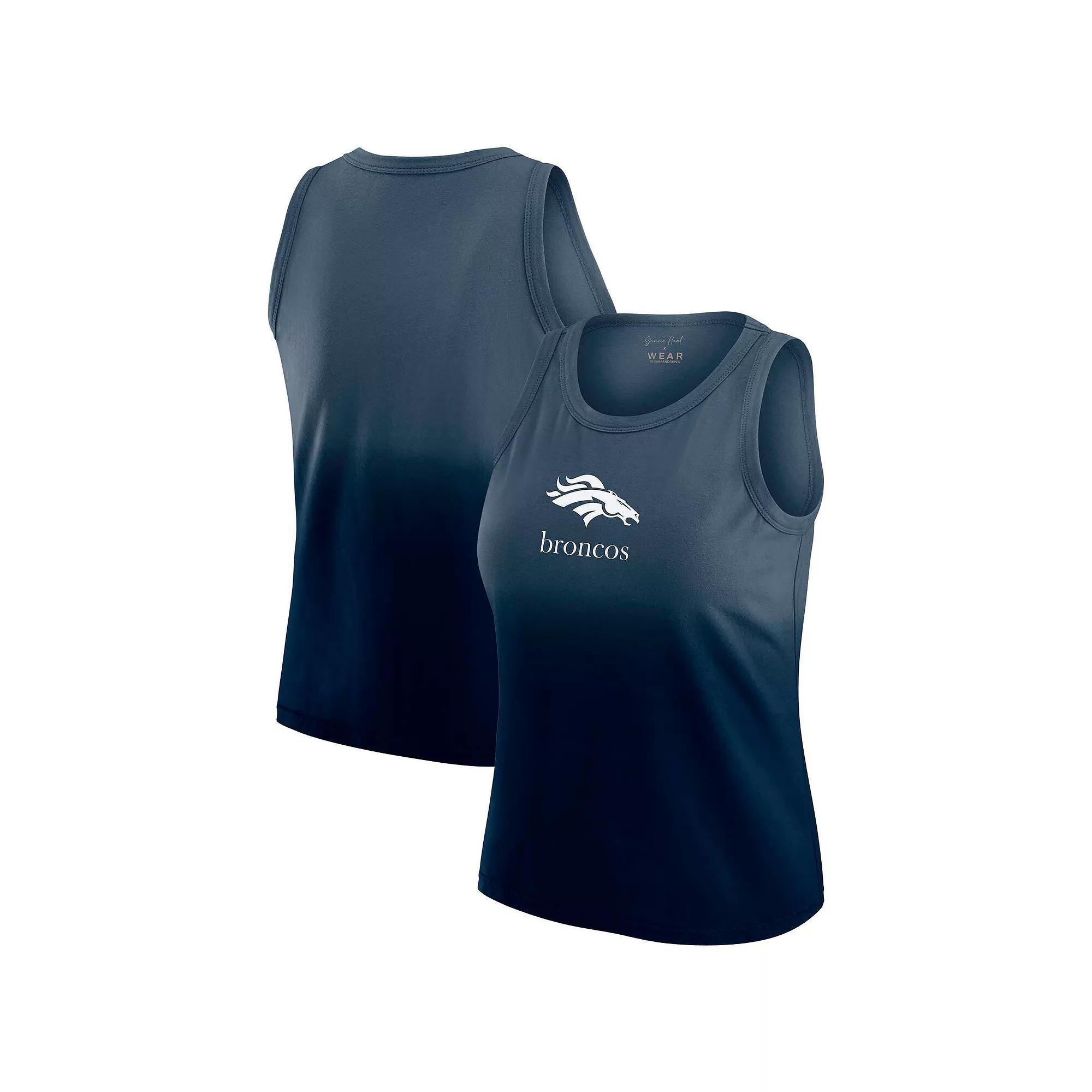 Women's WEAR by Erin Andrews x Gracie Hunt Black Carolina Panthers Ombre Tank Top, Size: 2XL Product Image
