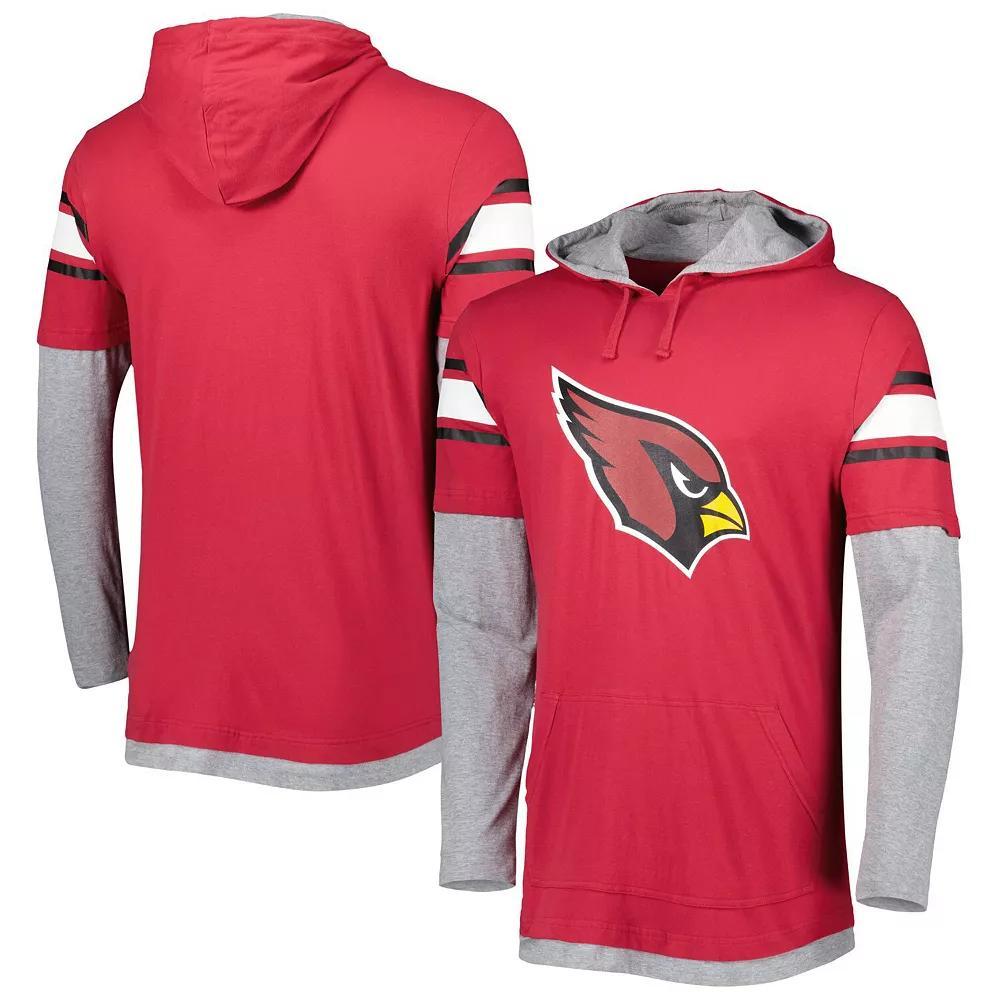 Men's New Era Cardinal Arizona Cardinals Long Sleeve Hoodie T-Shirt, Size: 2XL, Red Product Image