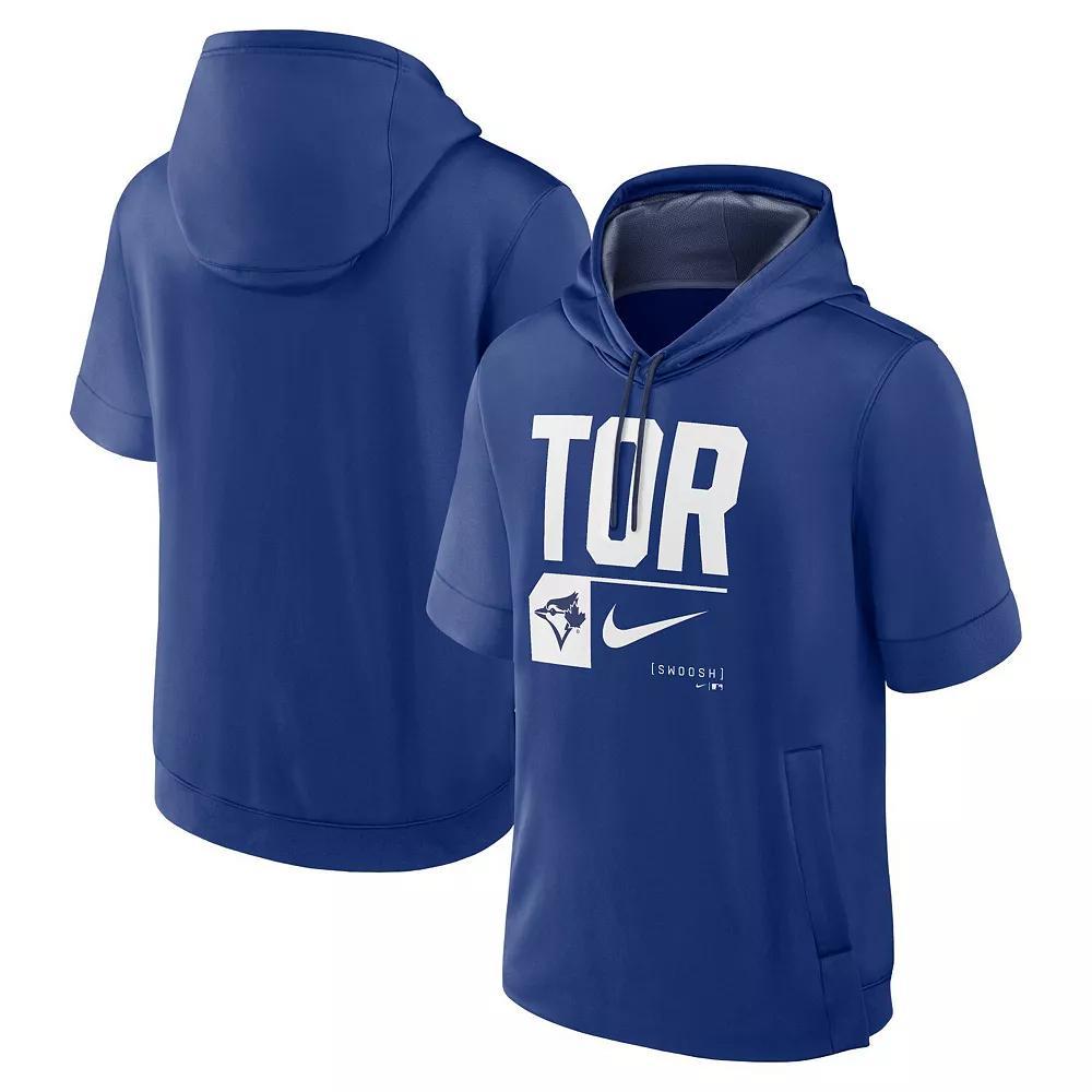 Men's Nike Royal Toronto Blue Jays Tri Code Lockup Short Sleeve Pullover Hoodie, Size: 2XL, Jay Blue Product Image