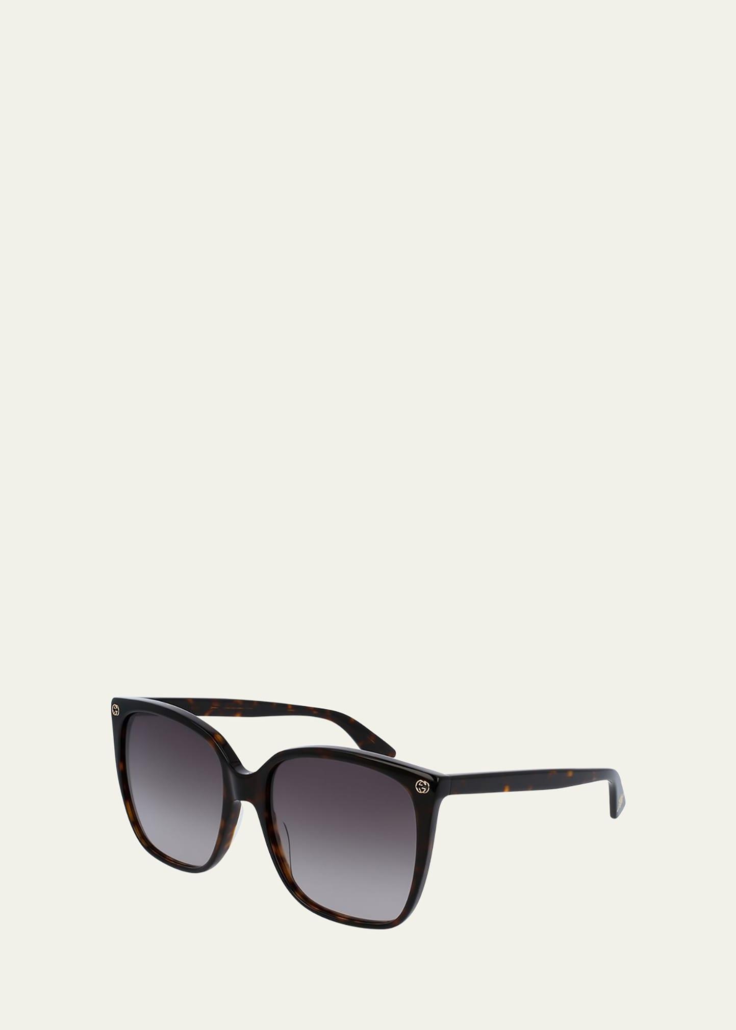 Square Acetate Sunglasses w/ Interlocking G Detail Product Image