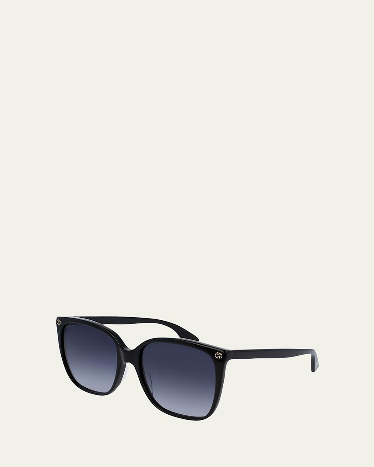 Square Acetate Sunglasses w/ Interlocking G Detail Product Image