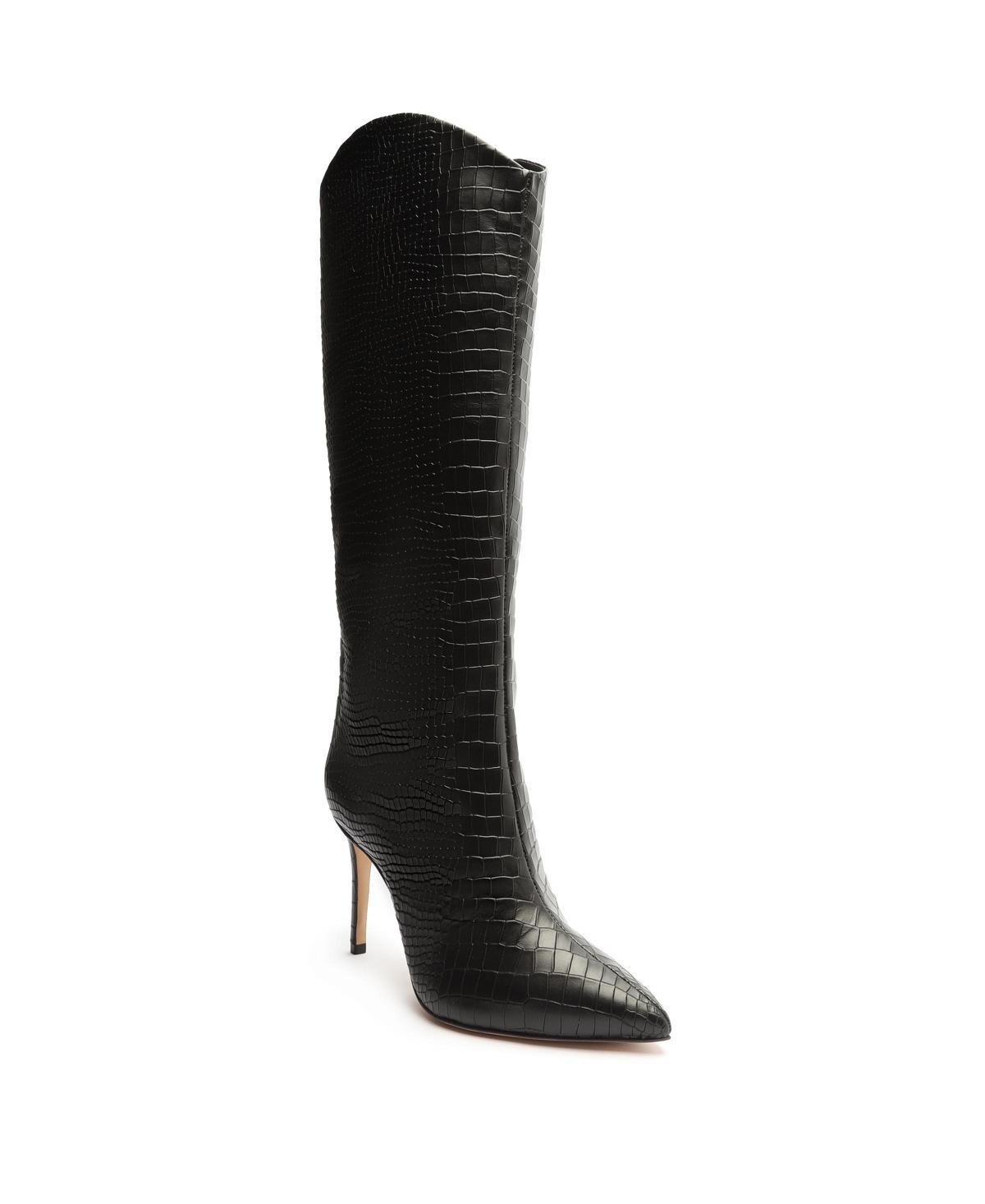 Maryana Snake-Print Leather Knee Boots Product Image