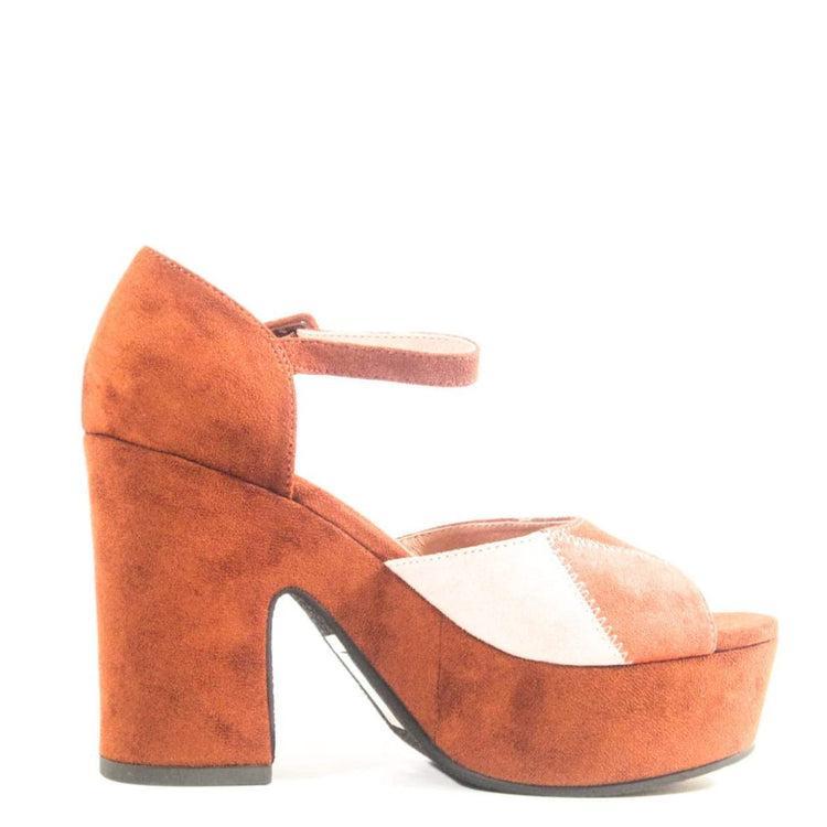 Quilted Patchwork Platform Heels Product Image