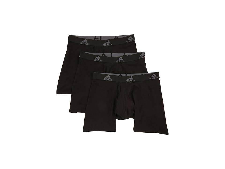 Men's adidas 3-pack Cotton Stretch Boxer Briefs, Size: Small, Black Onix Gray Product Image
