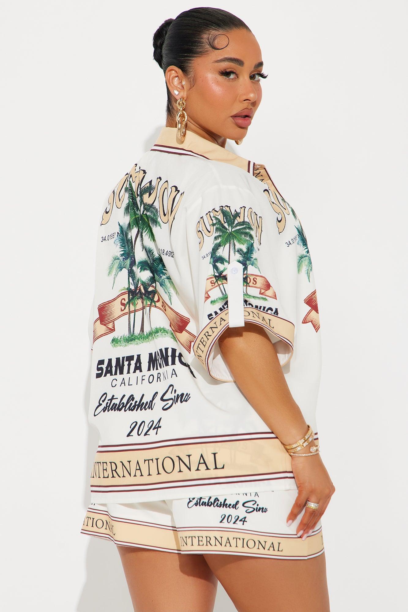 Santa Monica Love Short Set - Tan/Multi Product Image