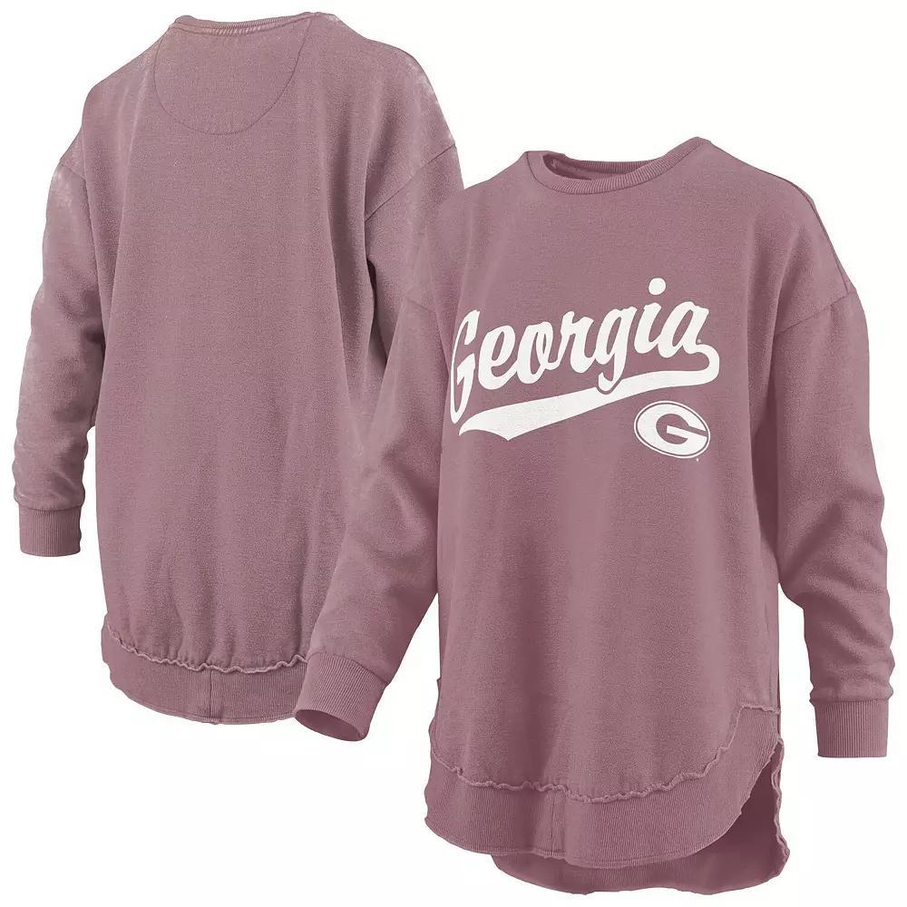 Women's Pressbox Pink Georgia Bulldogs Poncho Fleece Pullover Sweatshirt, Size: Small Product Image