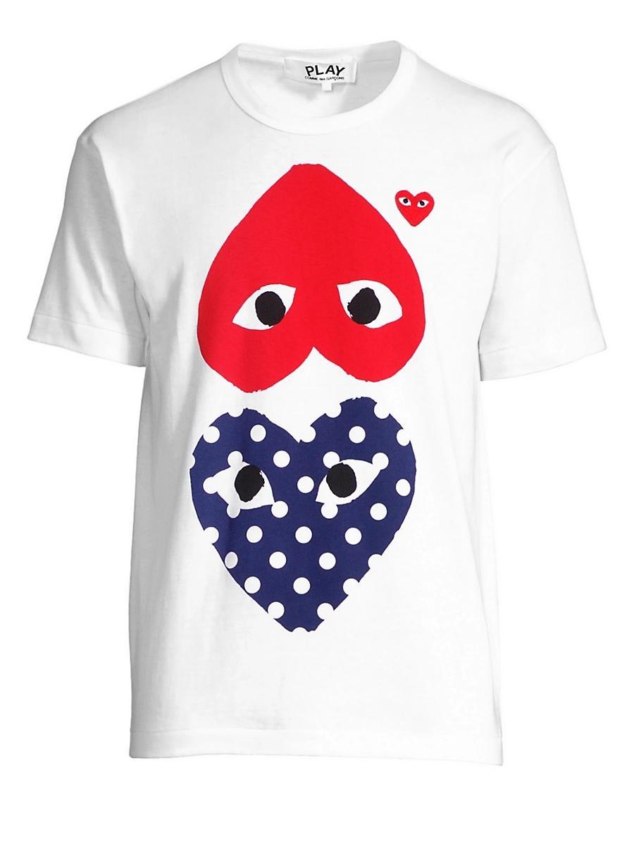 Mens Polka Dot Heart Graphic Tee Product Image