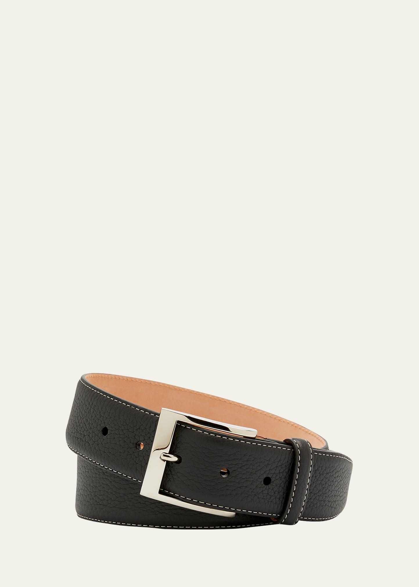 Mens Lagun Grained Leather Belt, 40mm Product Image