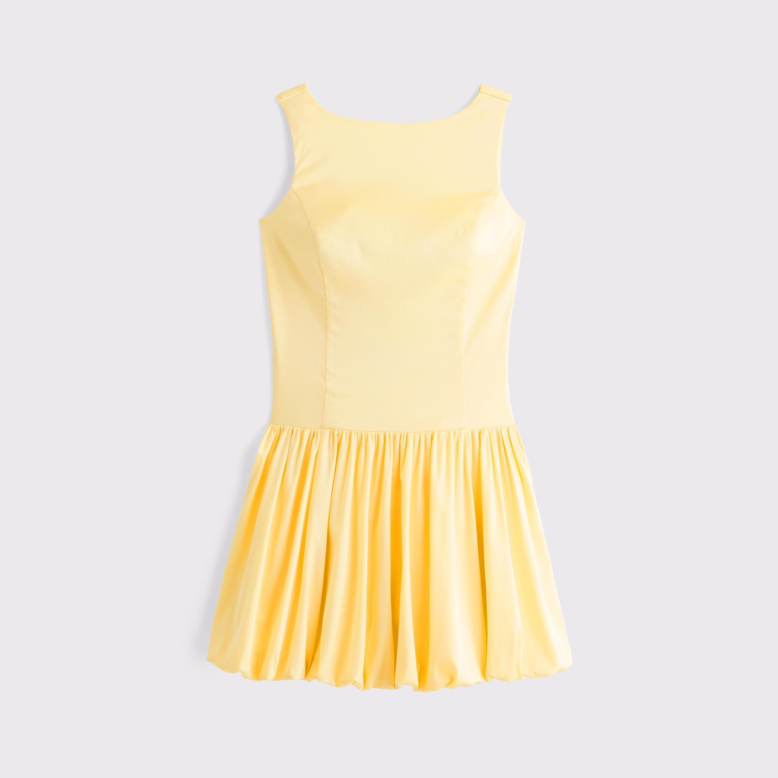 High-Neck Bubble Hem Mini Dress Product Image
