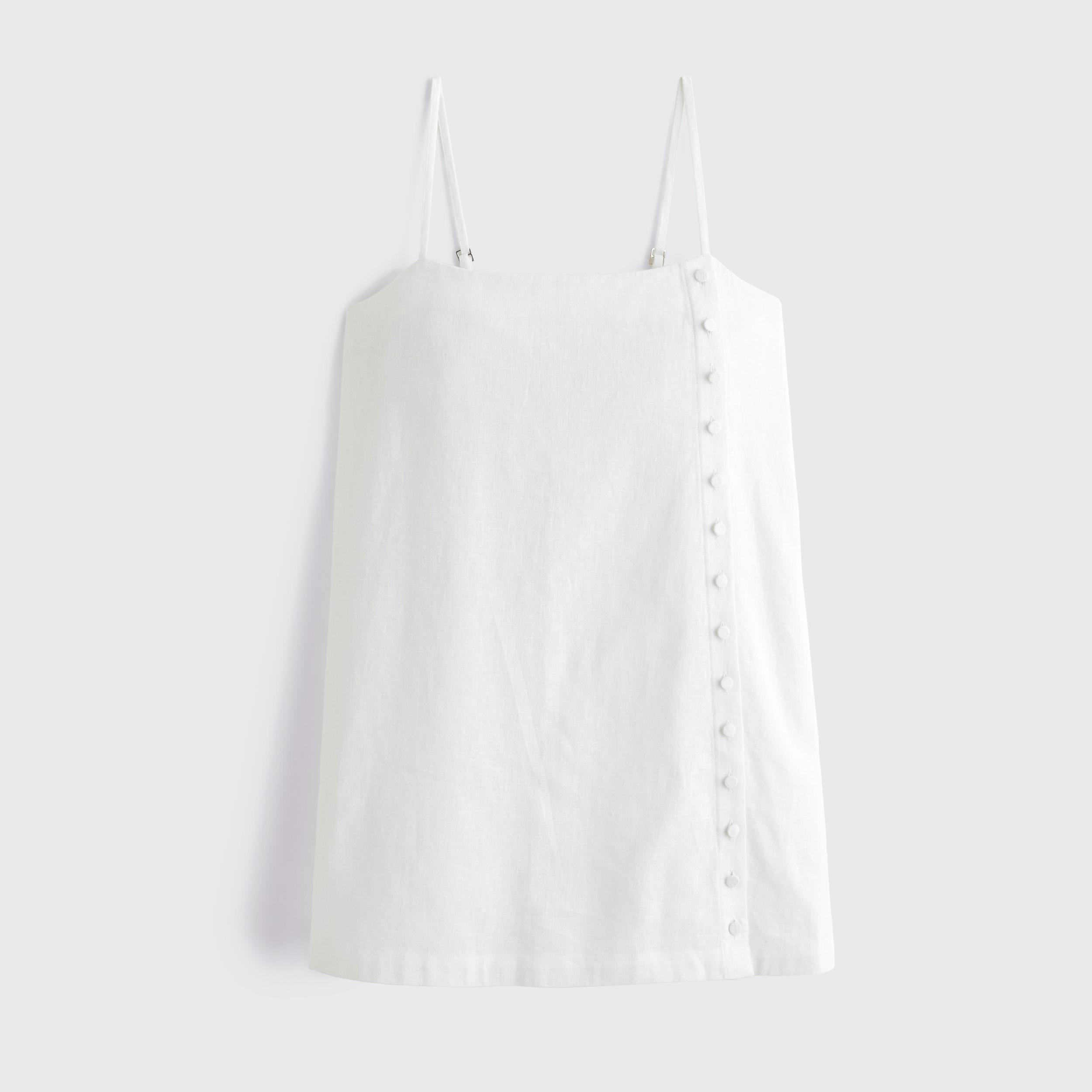 Linen-Blend Button Skort Product Image