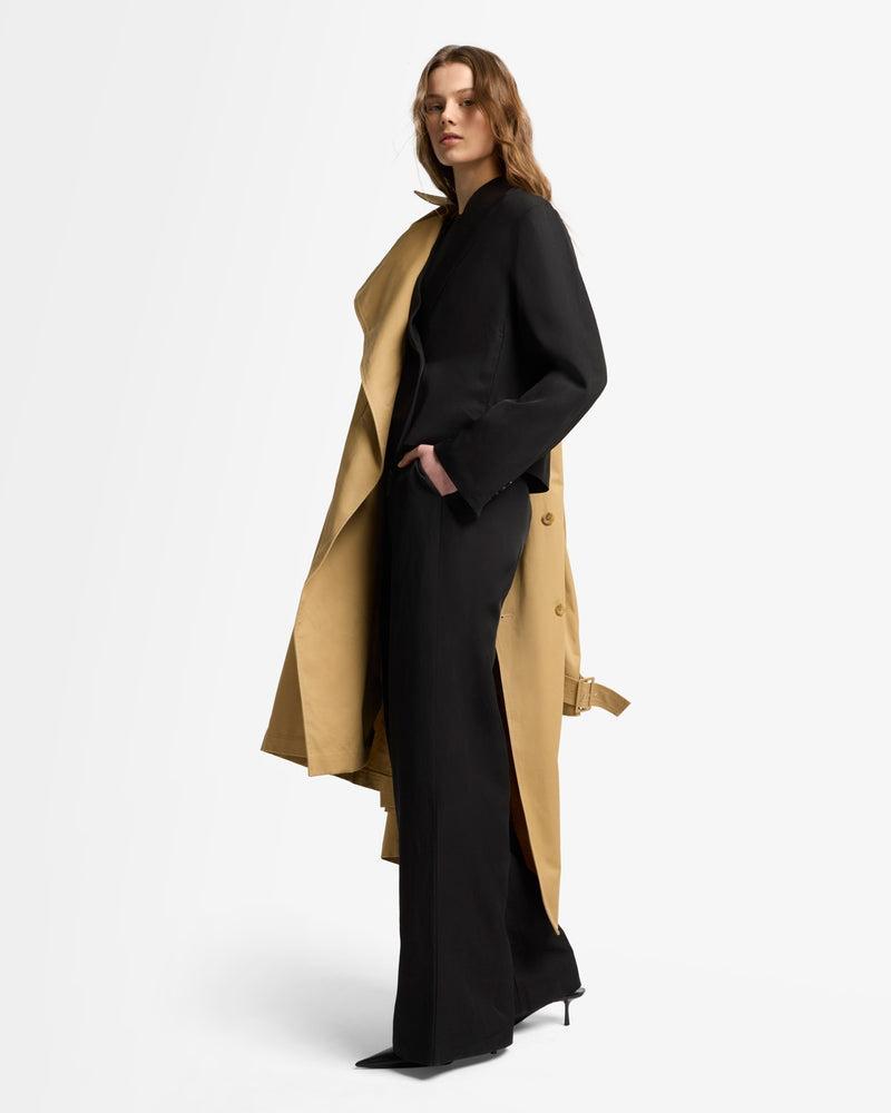 Cropped Linen Blend Blazer Product Image